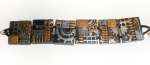 mosaic bracelet polymer clay bronze copper gears steampunk industrial 
