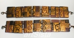 mosaic bracelet polymer clay - stamps - bronze - gold - antique retro egyptian asian
