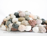 faux polymer clay beach pebbles, lava stone natural necklace