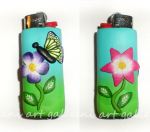 Handmade small BIC lighter case / cover , ooak polymer clay 