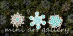 Snowflake Christmas tree ornaments / handmade polymer clay / white glitter blue