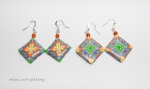 polymer clay kaleidoscope earrings / pillow beads / handmade jewellery / premo! / colorful earrings / Carol Simmons workshop