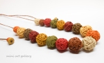 Minimalistic necklace / yarn ball thread / polymer clay ooak handmade beads / autumn fall colors / macrame braiding / adjustable length macrame