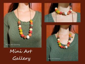 polymer-clay-yarn-ball-necklace-green-brown-orange