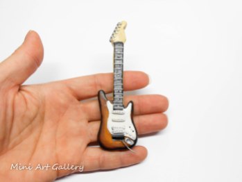 electric guitar fender stratocaster miniature handmade polymer clay