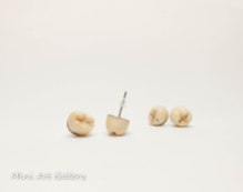 Tooth stud earrings / human molar replica / realistic decayed fake molar scary macabre oddity creepy, post earrings teeth studs polymer clay
