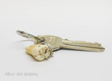 Human Tooth earring, replica / Necklace, keychain, charm 3 root canals / realistic decayed fake molar scary macabre oddity / polymer clay keychain keyring / curiosity dental dentist gift